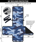 Blue camo camouflage pattern Recliner Cover Protector