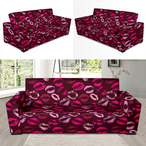 Lips Pattern Print Design 03 Sofa Slipcover