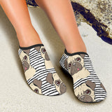 Happy Pug Pattern Aqua Shoes