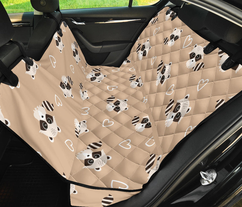 Cute Raccoon Heart Pattern Dog Car Seat Covers