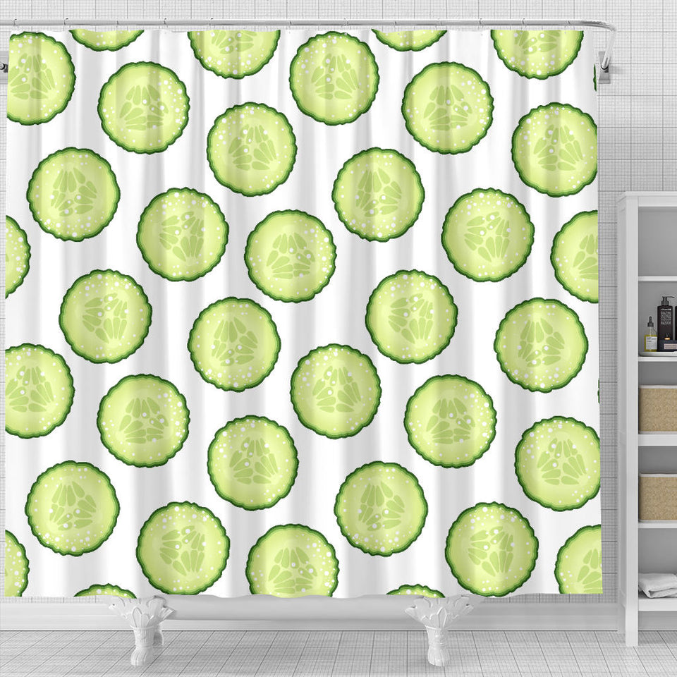 Cucumber Slices Pattern Shower Curtain Fulfilled In US