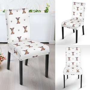 Greyhound Pattern Print Design 05 Dining Chair Slipcover