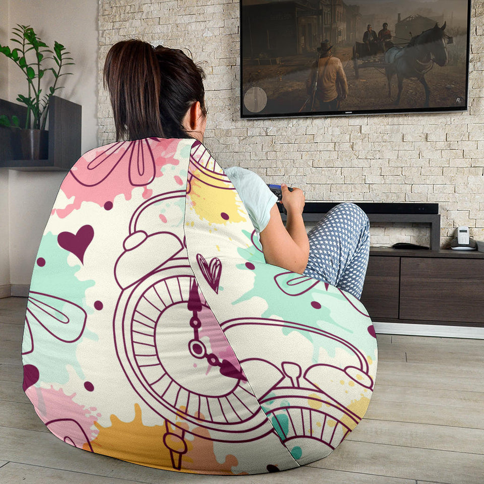 Clock Butterfly Pattern Bean Bag Cover
