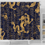 Gold Dragon Pattern Shower Curtain Fulfilled In US