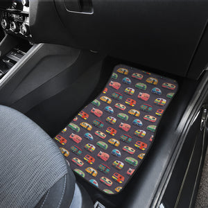 Camper Van Pattern Print Design 02 Front Car Mats