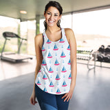 Sailboat anchor pattern Women Racerback Tank Top