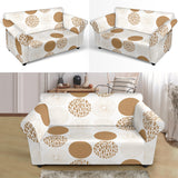 Gold Texture Mushroom Pattern Loveseat Couch Slipcover