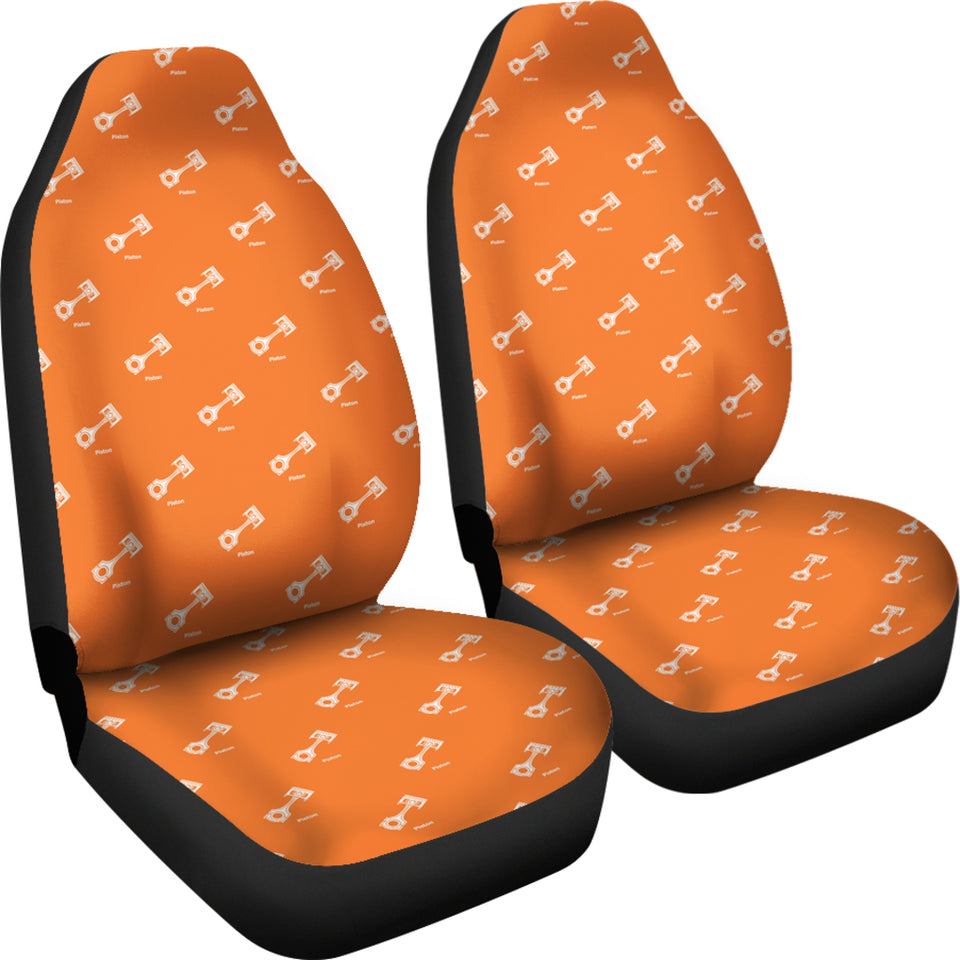Engine Piston Orange Background Pattern Print Design 05 Universal Fit Car Seat Covers