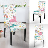 Colorful Unicorn Pattern Dining Chair Slipcover