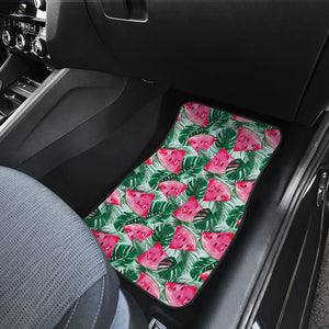 Watermelons Tropical Palm Leaves Pattern Front Car Mats