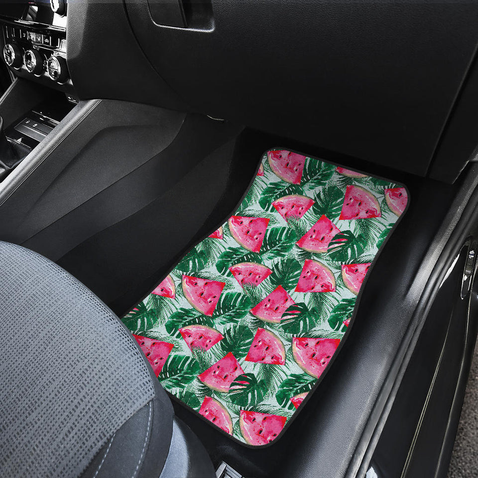 Watermelons Tropical Palm Leaves Pattern Front Car Mats