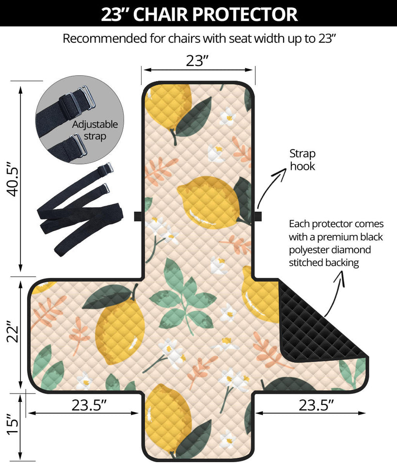 lemon flower leave pattern Chair Cover Protector