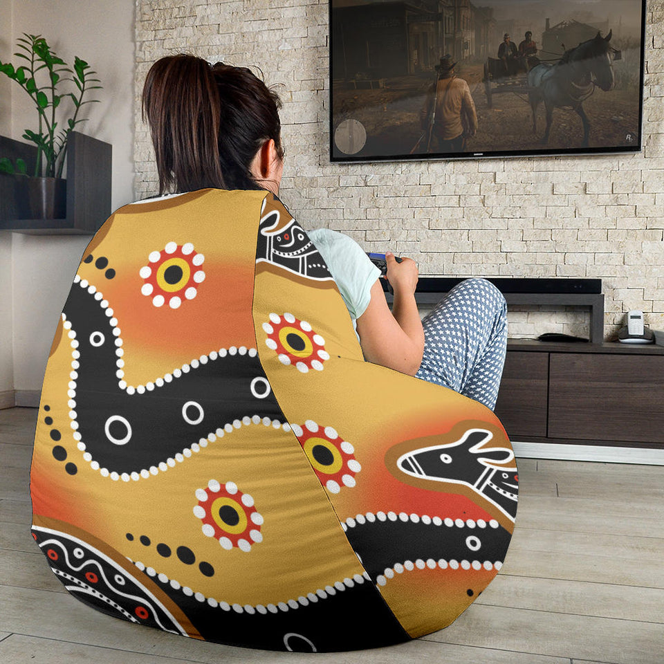 Kangaroo Australian Aboriginal Art Pattern Bean Bag Cover
