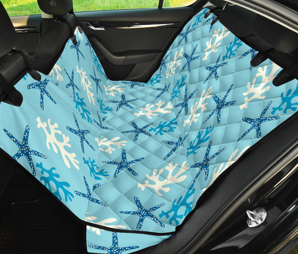 Blue Starfish Coral Reef Pattern Dog Car Seat Covers