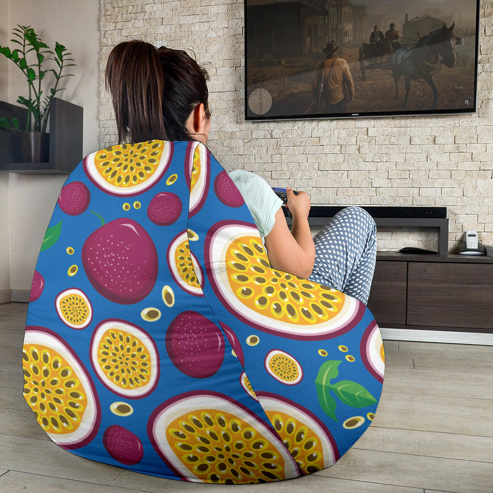 Passion Fruit Blue Background Bean Bag Cover