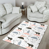 Polar Bears Star Poka Dot Pattern Area Rug