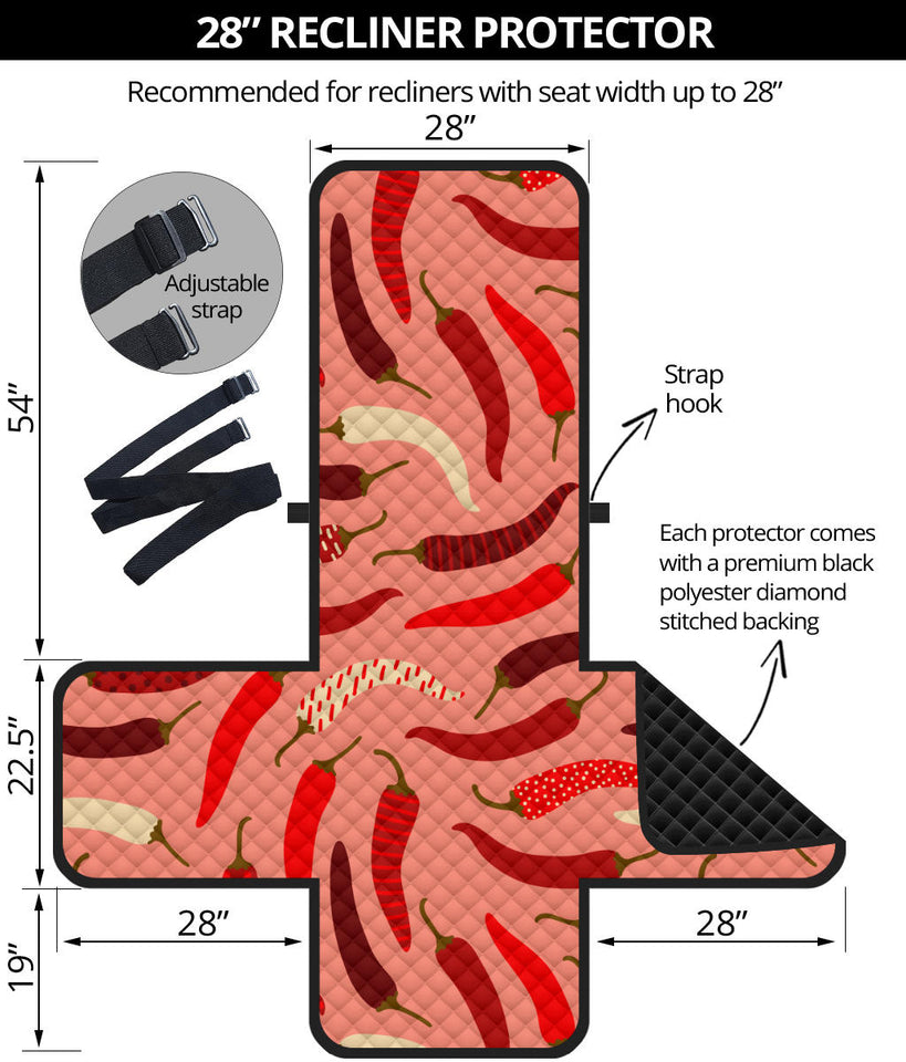 Beautiful Chili peppers pattern Recliner Cover Protector