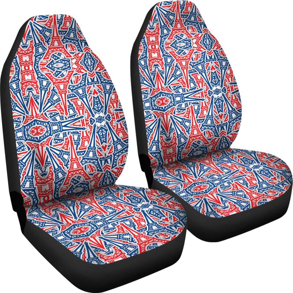 Eiffel Tower Pattern Print Design 02 Universal Fit Car Seat Covers