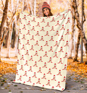 Golden Retriever Pattern Print Design 01 Premium Blanket