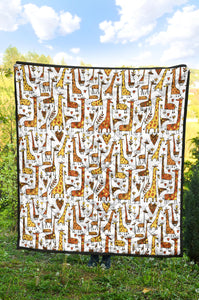 Giraffe Pattern Print Design 04 Premium Quilt