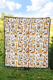 Giraffe Pattern Print Design 04 Premium Quilt