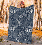 Coral Reef Pattern Print Design 05 Premium Blanket