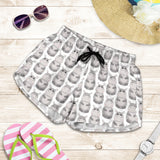 Hippopotamus Pattern Print Design 05 Women Shorts