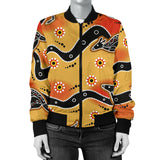 Kangaroo Australian Aboriginal Art Pattern Women'S Bomber Jacket