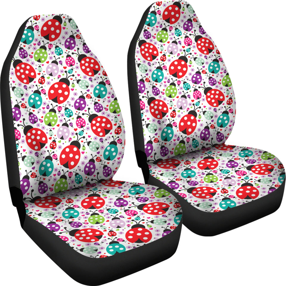 Ladybug Pattern Print Design 03 Universal Fit Car Seat Covers