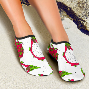 Dragon Fruits White Background Aqua Shoes