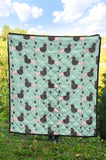 Poodle Dog Green Background Premium Quilt