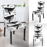 Black Whale Pattern Dining Chair Slipcover