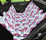 Purple Seahorse Blue Coral Pattern Dog Car Seat Covers