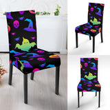 Colorful Halloween Background Dining Chair Slipcover