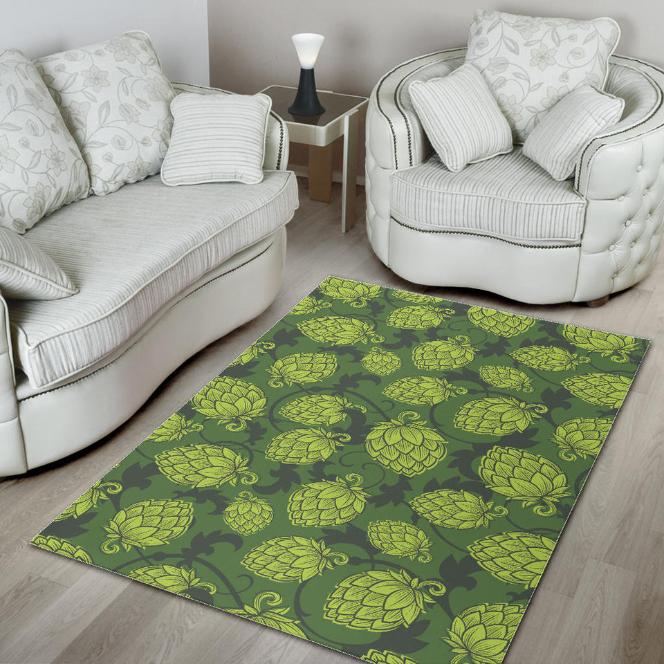 Hop Patternn Hop Cone Background Area Rug