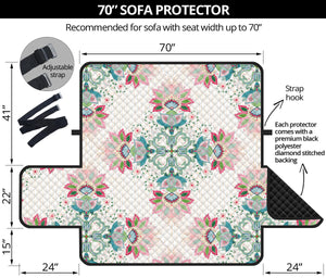Square floral indian flower pattern Sofa Cover Protector