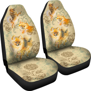 Pomeranian Car Seat Covers (Set Of 2)