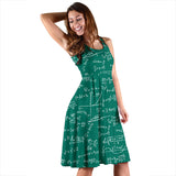 Math Pattern Print Design 01 Sleeveless Midi Dress