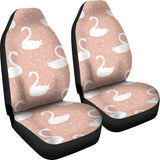 Swan Flower Light Pink Background  Universal Fit Car Seat Covers