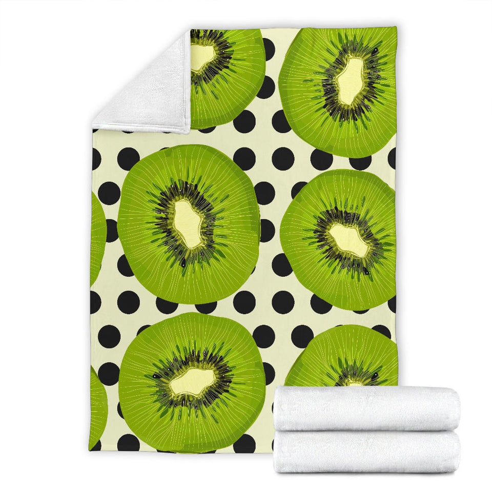 Kiwi Black Dot Background Premium Blanket