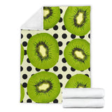 Kiwi Black Dot Background Premium Blanket