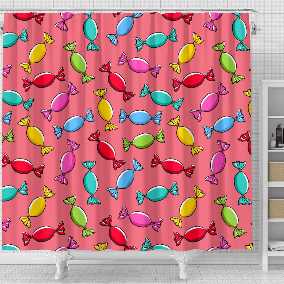 Colorful Wrapped Candy Pattern Shower Curtain Fulfilled In US