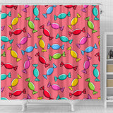 Colorful Wrapped Candy Pattern Shower Curtain Fulfilled In US