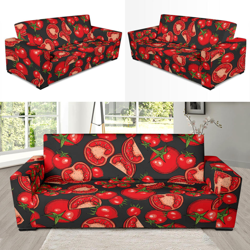 Tomato Black Background Sofa Slipcover