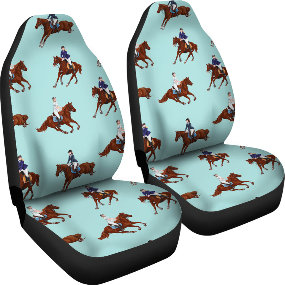 Horses Running Horses Rider Pattern Universal Fit Car Seat Covers