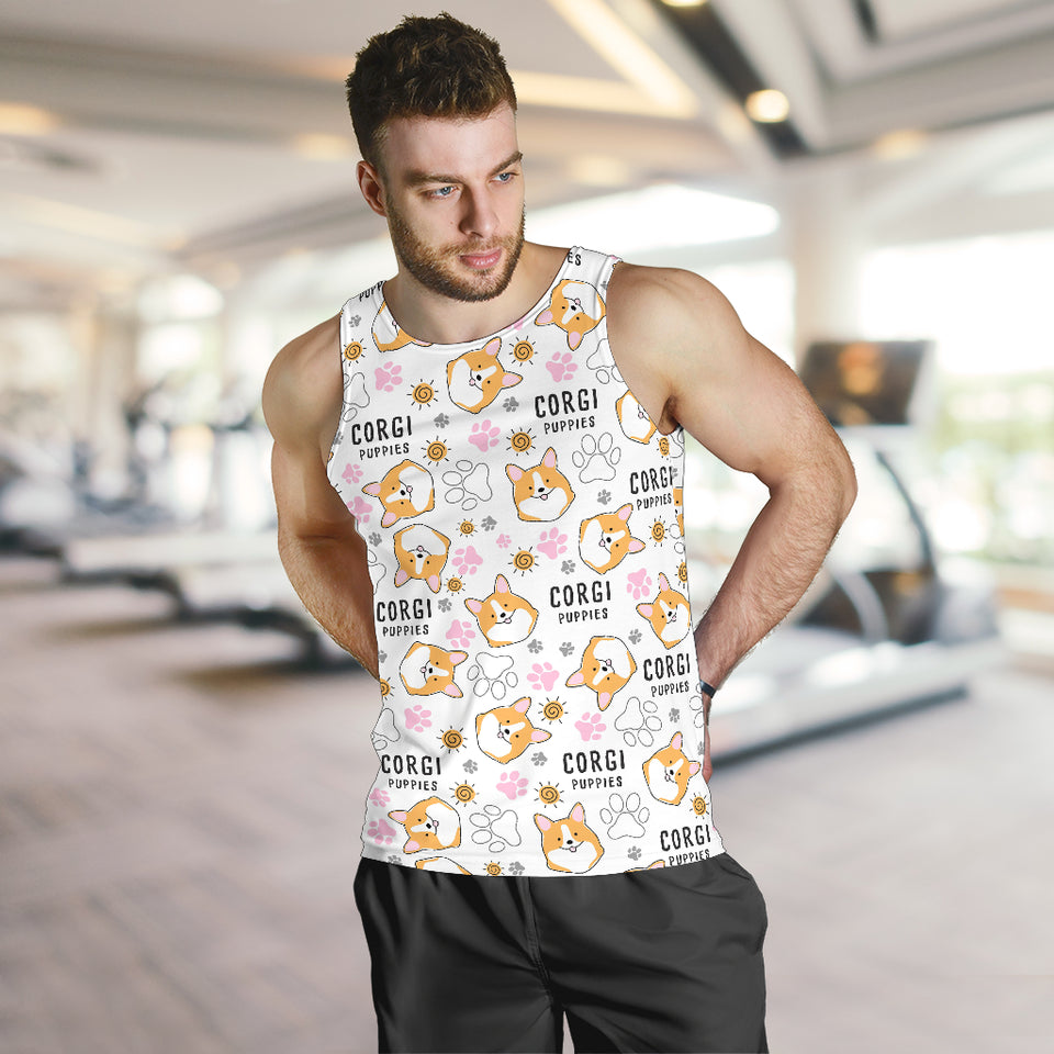 Corgi Dog Pattern Men Tank Top