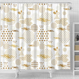 Beautiful Gold Japanese Pattern Shower Curtain Fulfilled In US