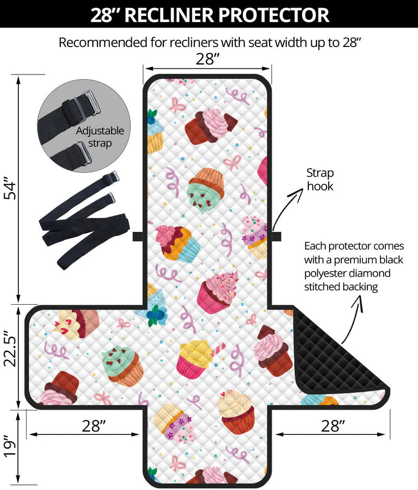 Cake cupcake design pattern Recliner Cover Protector