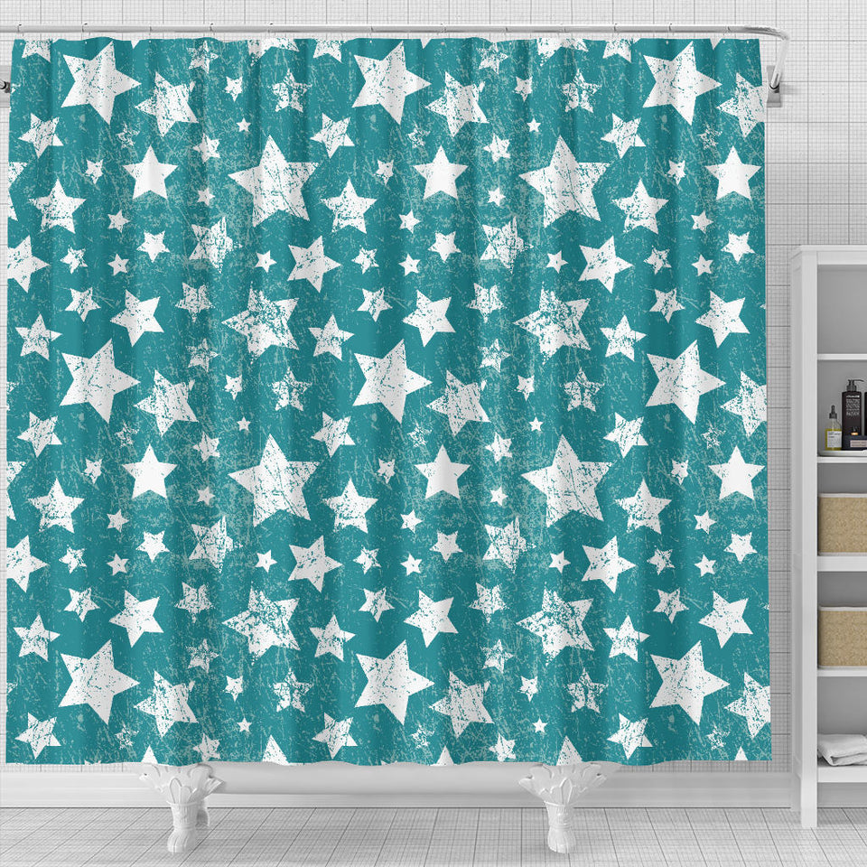 Vintage Star Pattern Shower Curtain Fulfilled In US