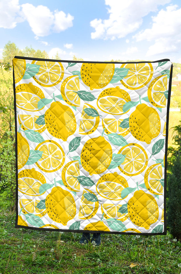 Lemon Design Pattern Premium Quilt